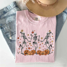 Dancing Skeleton Pumpkin Party T-Shirt