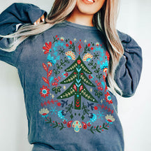 Scandinavian Christmas Folk Art Sweatshirt