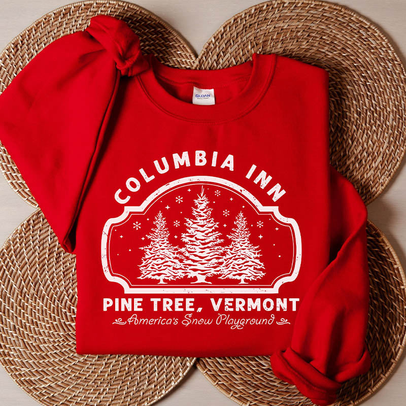 Columbia Inn Pine Tree Vermont Christmas Sweatshirt