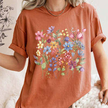 Wild Flower Floral Graphic Botanical Leaves T-Shirt