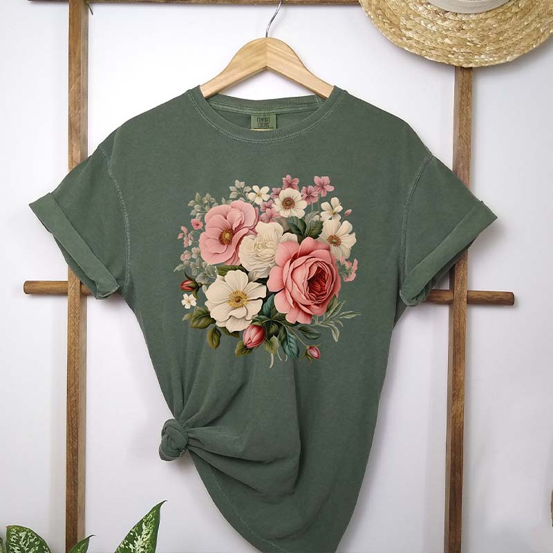 Boho Peony Flower T-Shirt