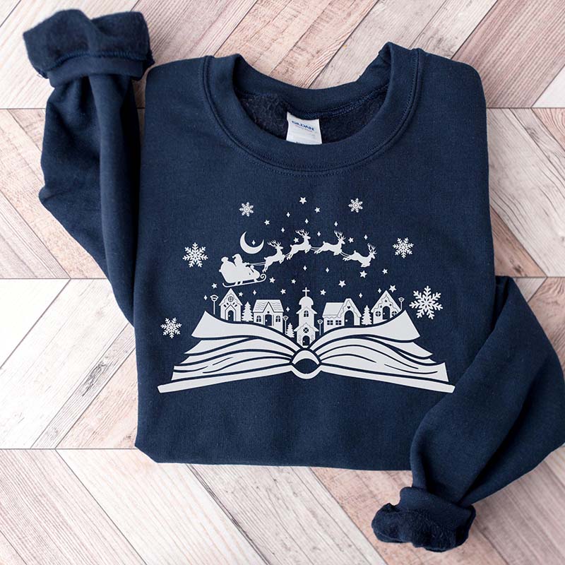 Reading Christmas Bookworm Sweatshirt