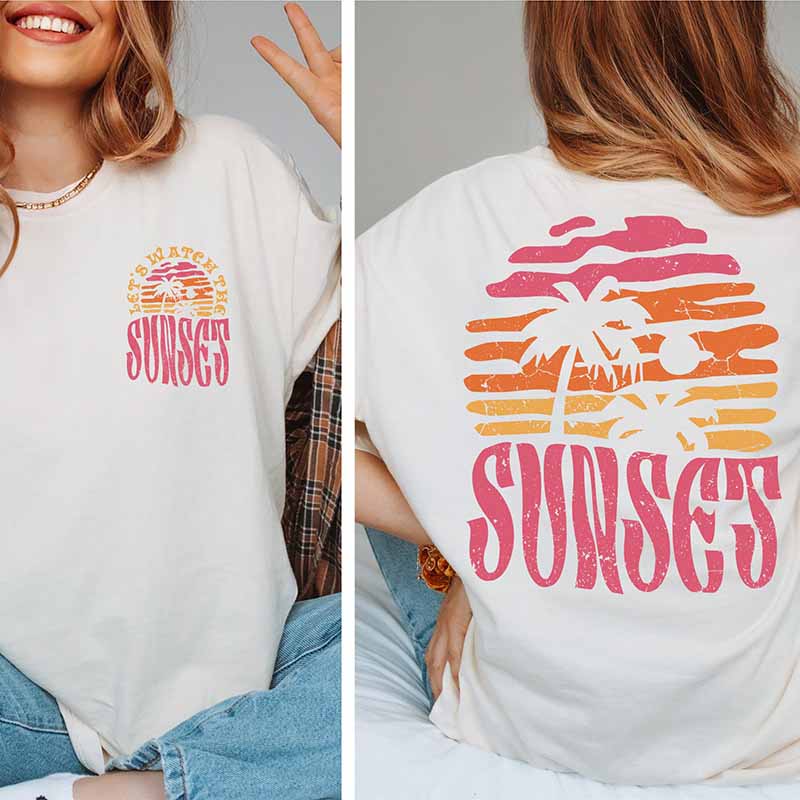 Lets Watch The Sunset Retro T-Shirt