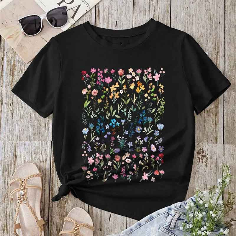 Women's Summer Floral Print Casual T-Shirt