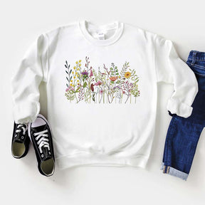 Pastel Floral Wild Flowers Lover Sweatshirt