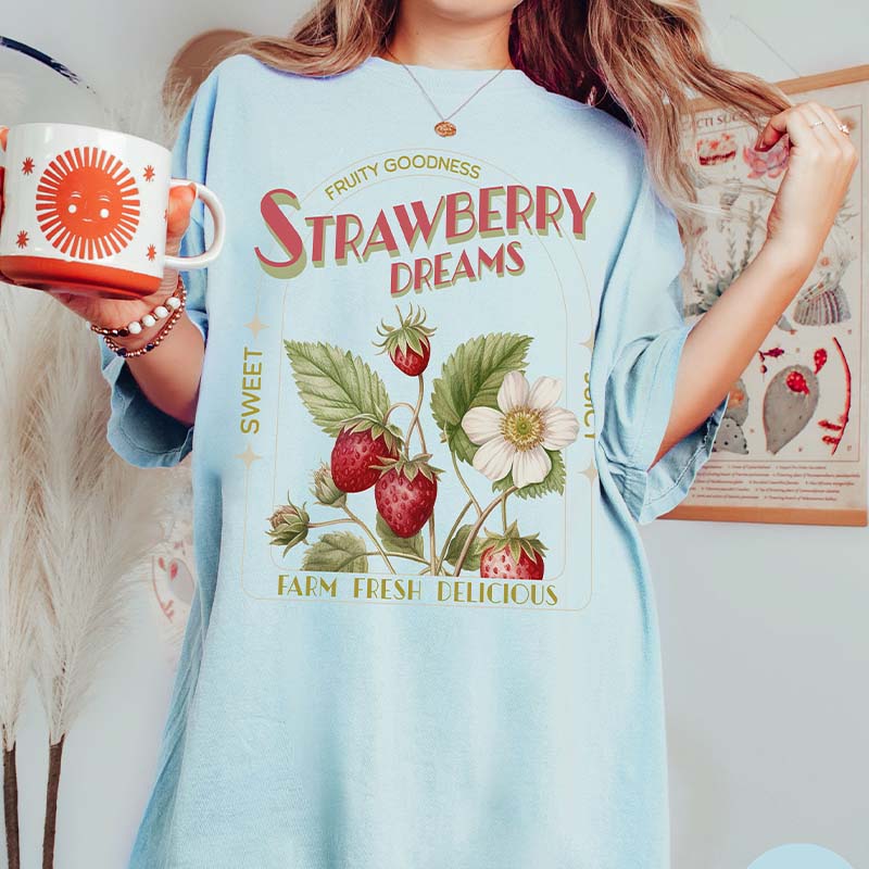 Vintage Inspired Strawberry Dreams Fruit T-Shirt