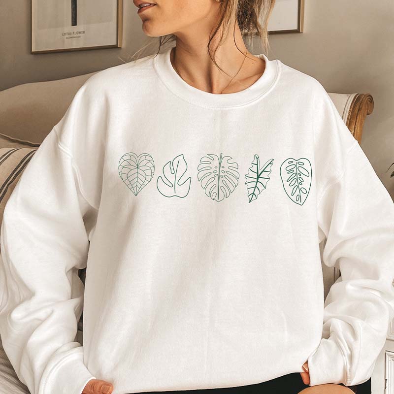 Retro Plant Houseplant Leaves Sweatshirt