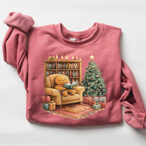 Retro Gingerbread Reading Books Sweatshirt