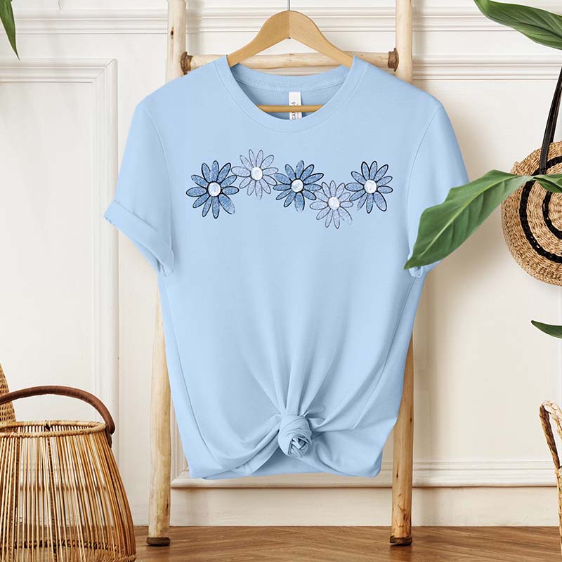 Blue Daisy Wildflower Cute T-Shirt