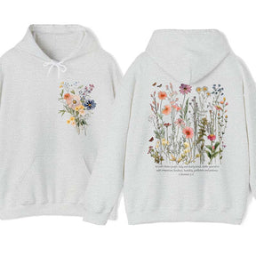 Bible Verse Flowers Boho Botanical Floral Hoodie