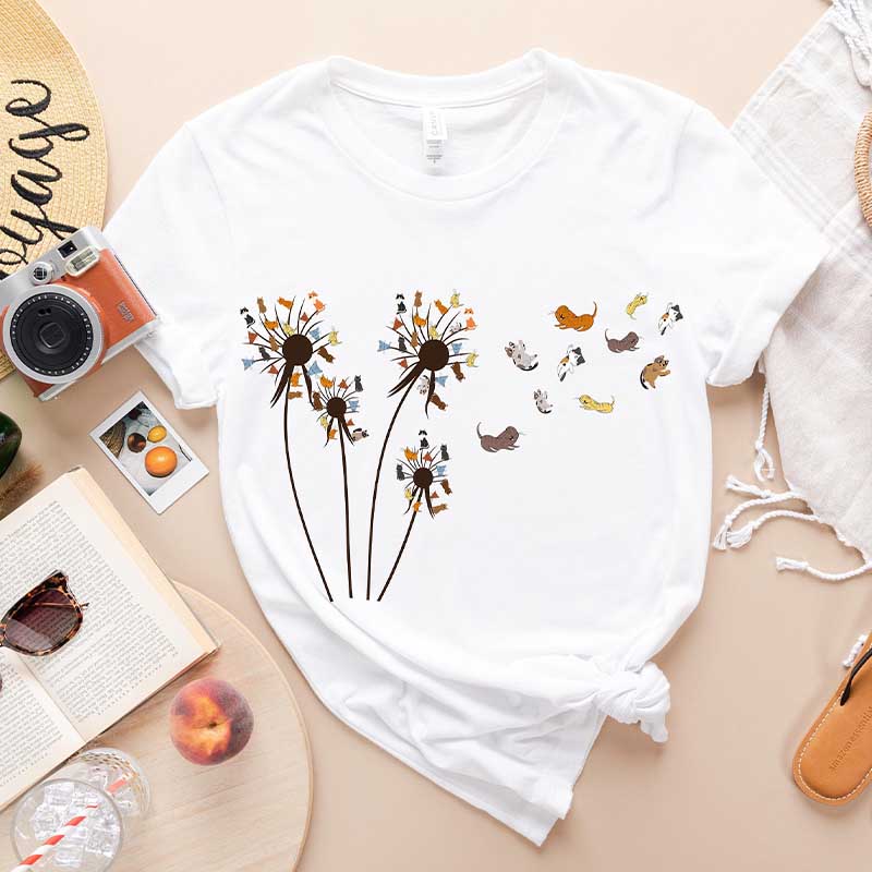 Cats Flower Fly Dandelion T-Shirt