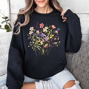 Pressed Flowers Floral Nature Sweatshirt