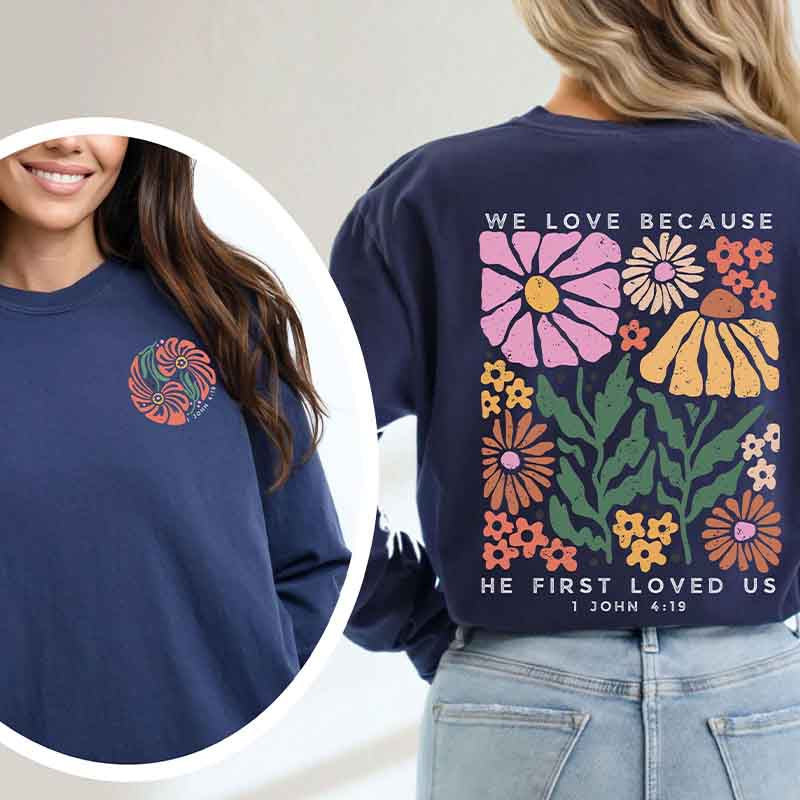 Religious Boho Flower Faith Sweatshirt