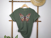 Butterfly Floral Shirt | Butterfly T-Shirt Manches courtes