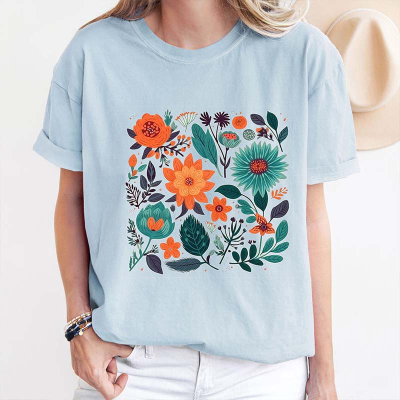 Retro Botanical Gardener Wildflower T-Shirt