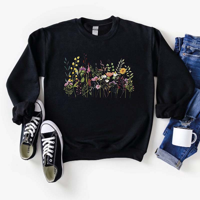 Pastel Floral Wild Flowers Lover Sweatshirt