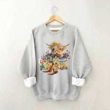 Highland Cow in Metal Tub Sweatshirt