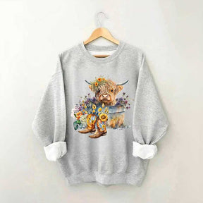 Highland Cow in Metal Tub Sweatshirt