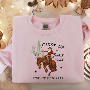 Cowboy Giddy Up Jingle Horse Pick Up Your Feet Sweatshirt