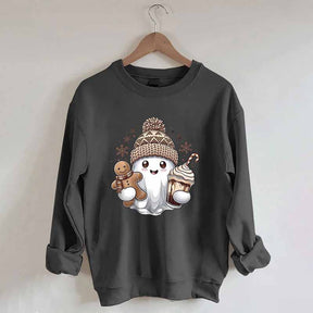 Cute Christmas Ghost Coffee Sweatshirt