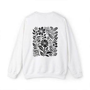 Pressed Black Flower Botanical Sweatshirt