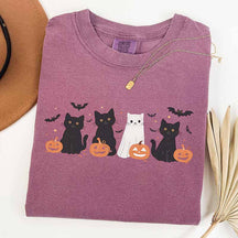 Halloween Cat Retro T-Shirt