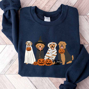 Golden Retriever Ghost Dogs Halloween Sweatshirt