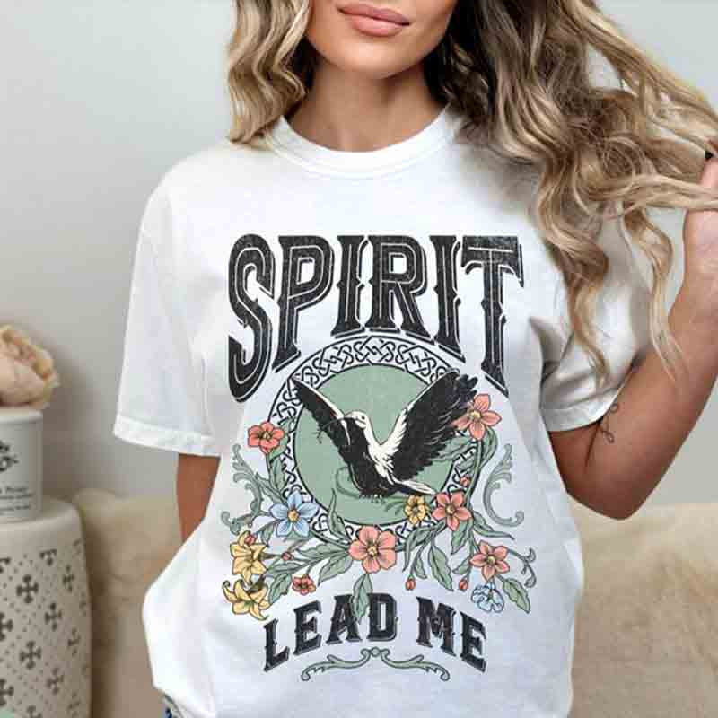 Boho Spirit Lead Me Tee Bible Verse T-Shirt