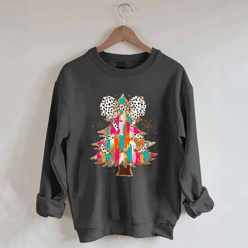 Coquette Glitter Christmas Tree Sweatshirt