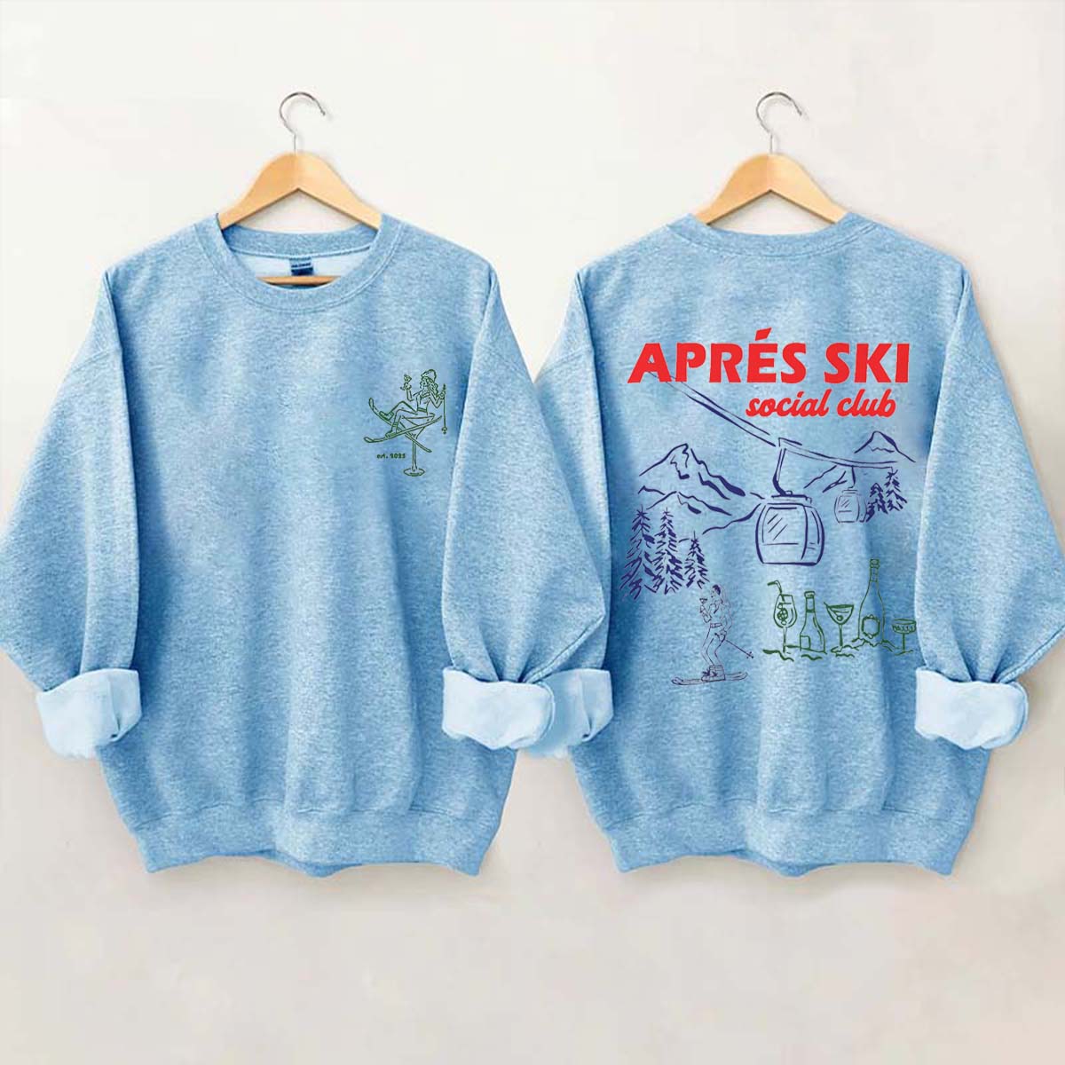 Vintage Inspired Apres Ski Social Club Sweatshirt