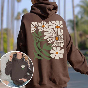 Boho Flower Brown Daisy Floral Hoodie