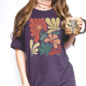 Boho Abstract Wild Flowers  T-Shirt