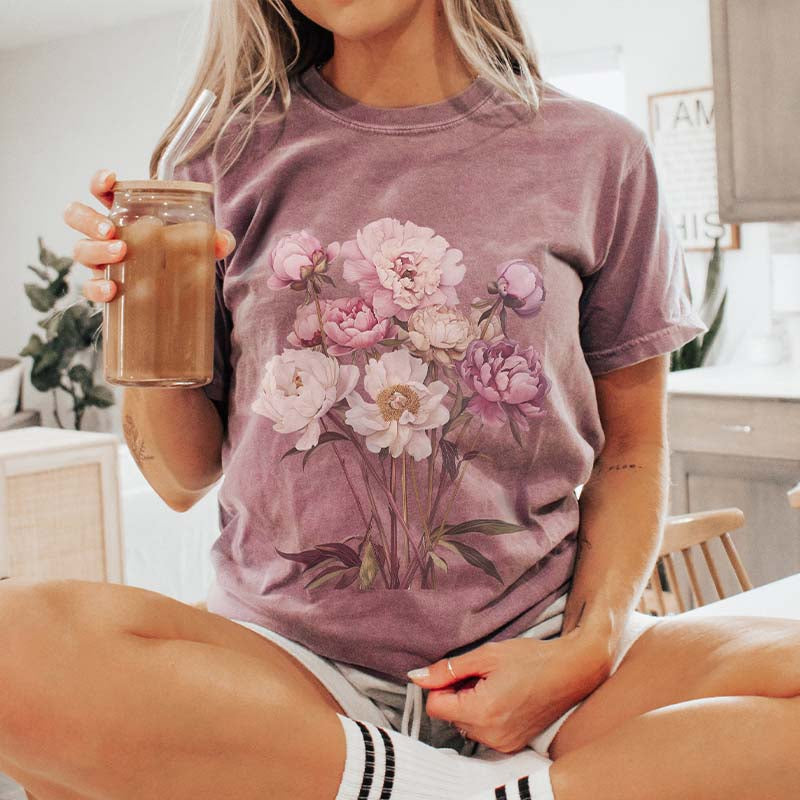 Peony Flower Botanical Gardeners T-Shirt