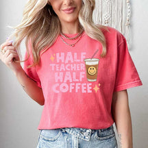 Retro Half Teacher Half Coffee T-Shirt