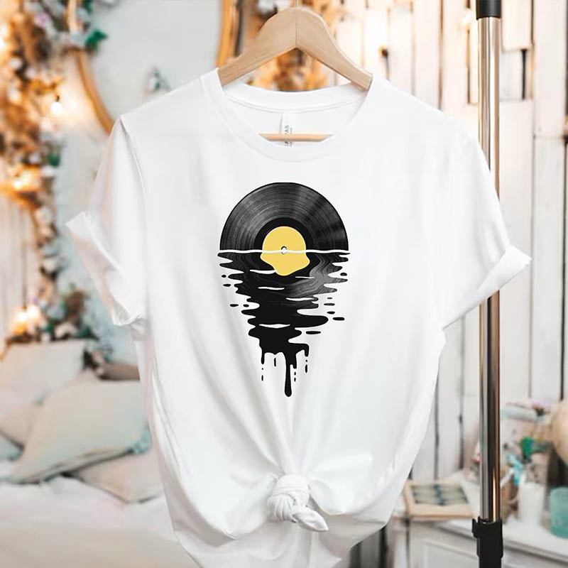 Vinyl Record Cool Sunset Music Lover T-Shirt