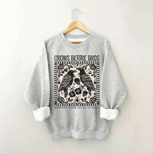 Crows Before Bros Trendy Graphic Sweatshirt