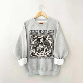 Crows Before Bros Trendy Graphic Sweatshirt