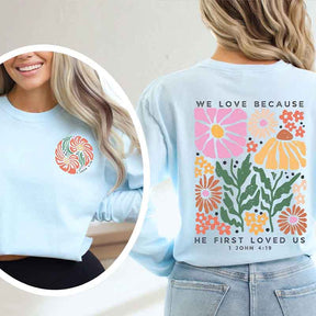 Religious Boho Flower Faith Sweatshirt