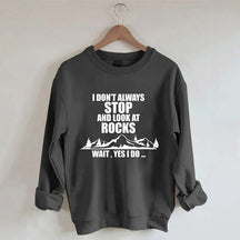 I Don't Always Stop And Look At Rocks Wait Yes I Do Sweatshirt