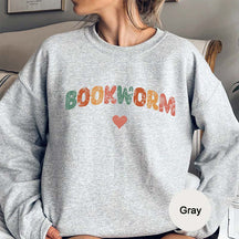 Bookworm Heart Reading Teacher Sweatshirt