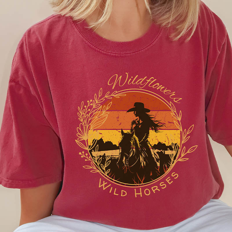 Wildflowers and Wild Horses Lover T-Shirt