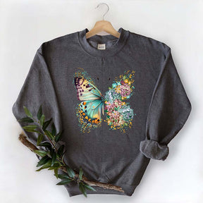 Hippie Floral Butterfly Boho Sweatshirt