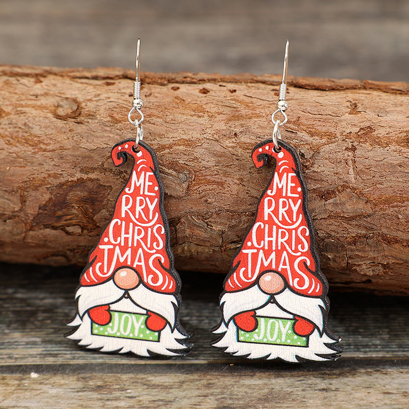 New Christmas earrings cartoon cute Santa Claus earrings