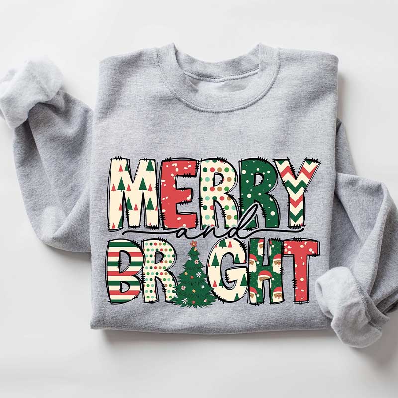 Merry and Bright Family Christmas Sweatshirt