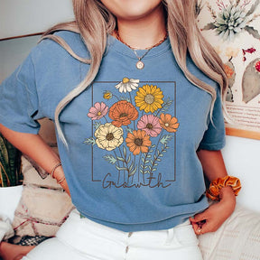 Growth WildFlower Graphic Inspirational T-Shirt