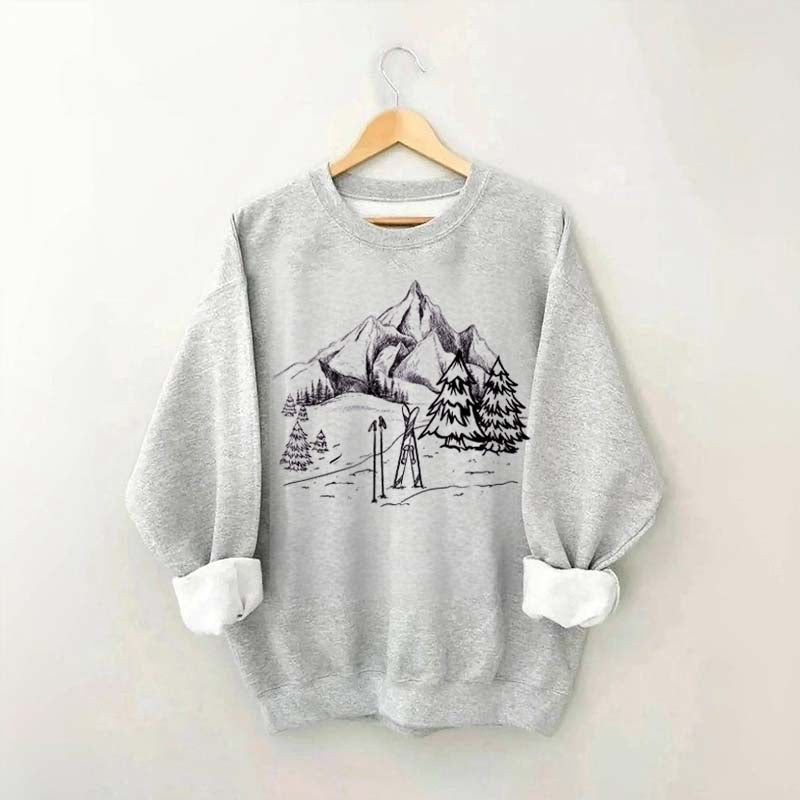 Aesthetic Ski Mountain Sweatshirt