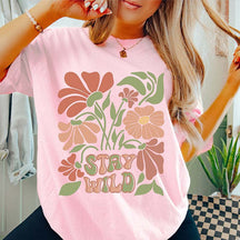 Stay Wild Boho Flower Vintage Floral T-Shirt