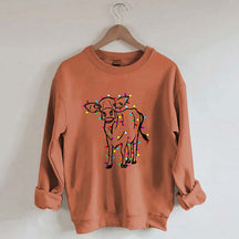 Cute Cow Christmas Lights Sweatshirt