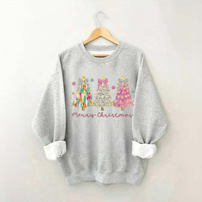 Colorful Glitter Christmas Tree Fall Sweatshirt