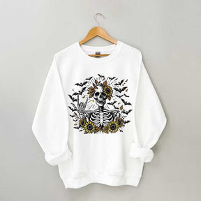 Spooky Skeleton Sunflowers Sweatshirt